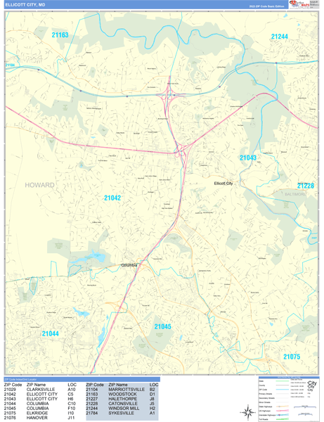 Ellicott City Wall Map